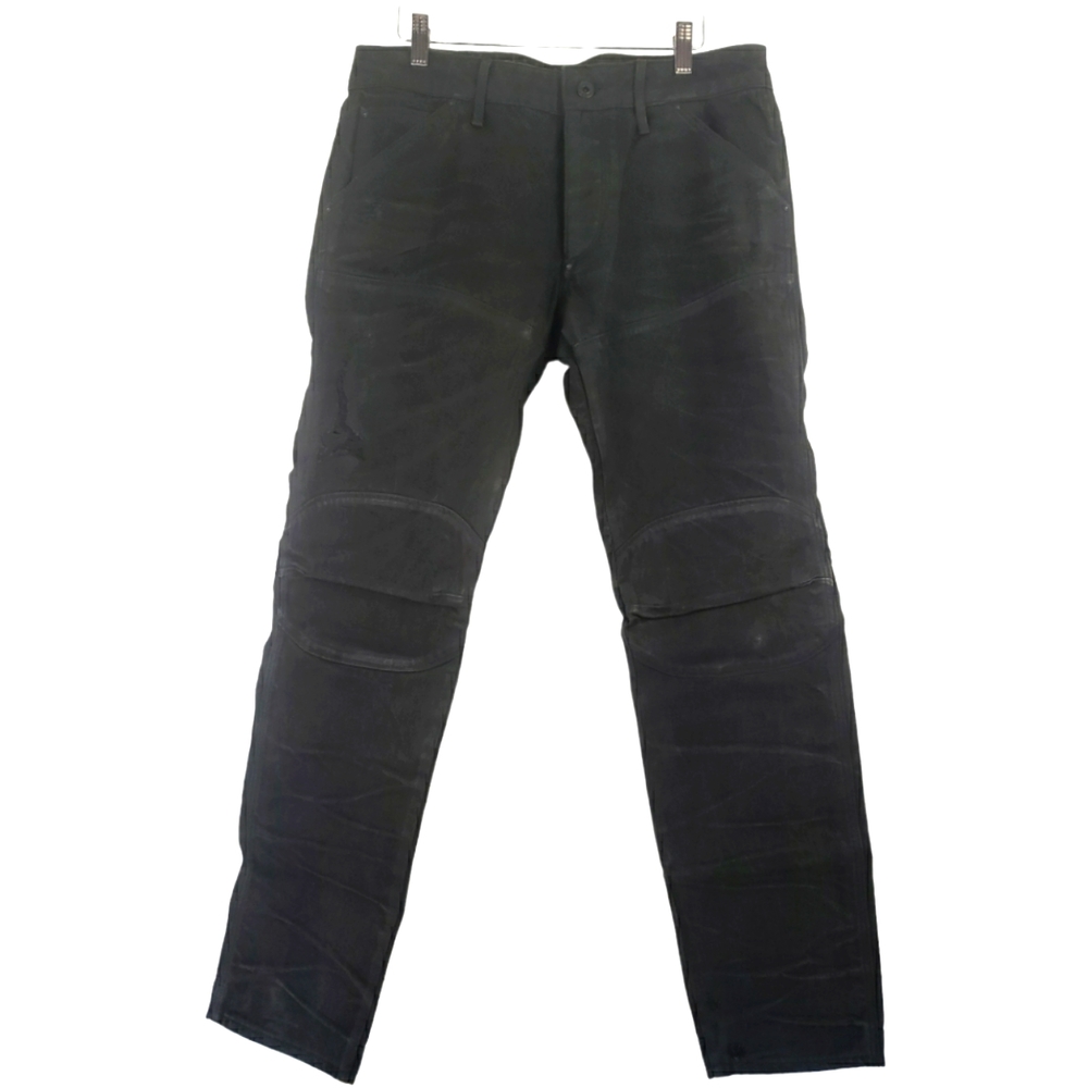 G-STAR Raw 5620 Low Tapered Moto Jeans Size 32 x 32 Waxed Gray